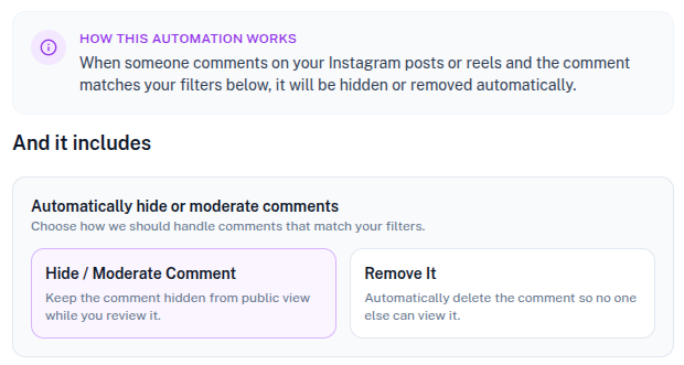 Hide / Moderate Comments