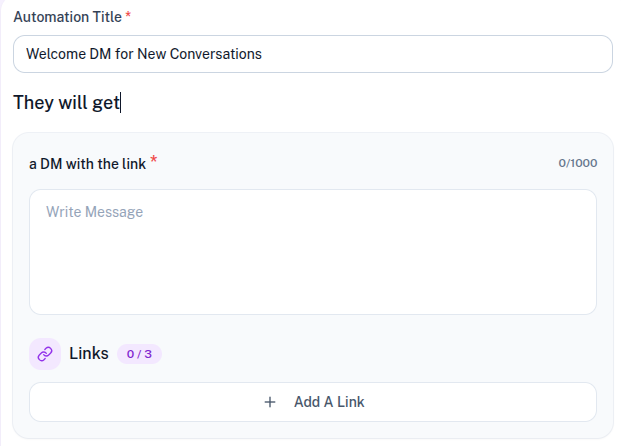 Welcome DM for New Conversations