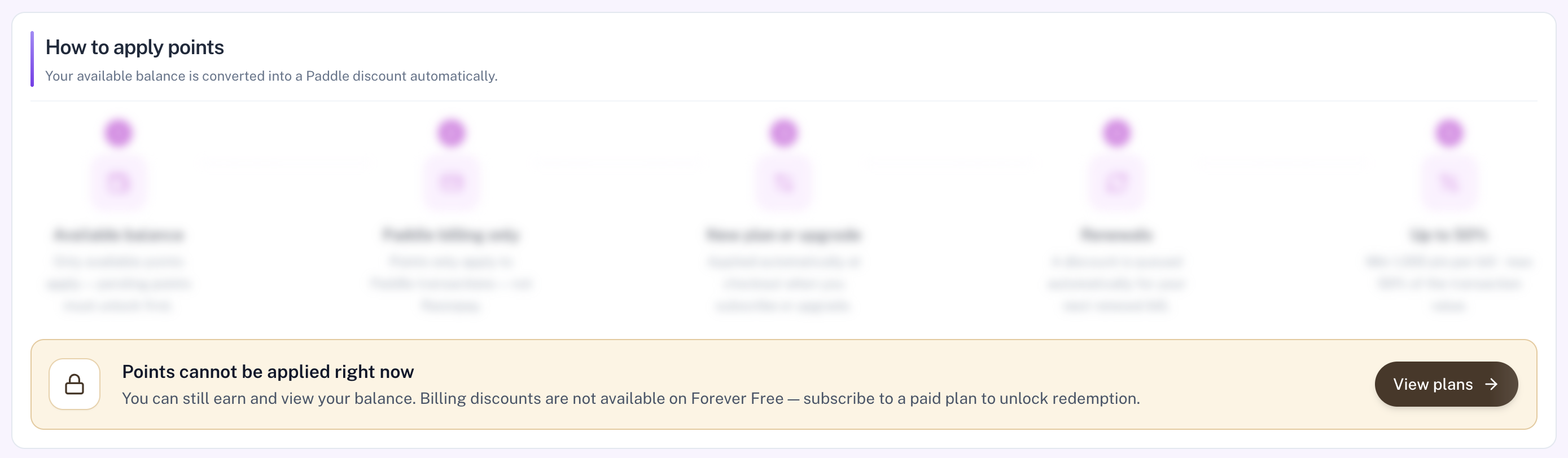 How to apply points locked on Forever Free